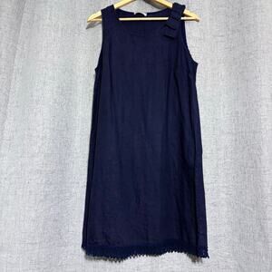 Bella‎ Umbra Tank Dress Women Large Blue Linen Knee Length Summer